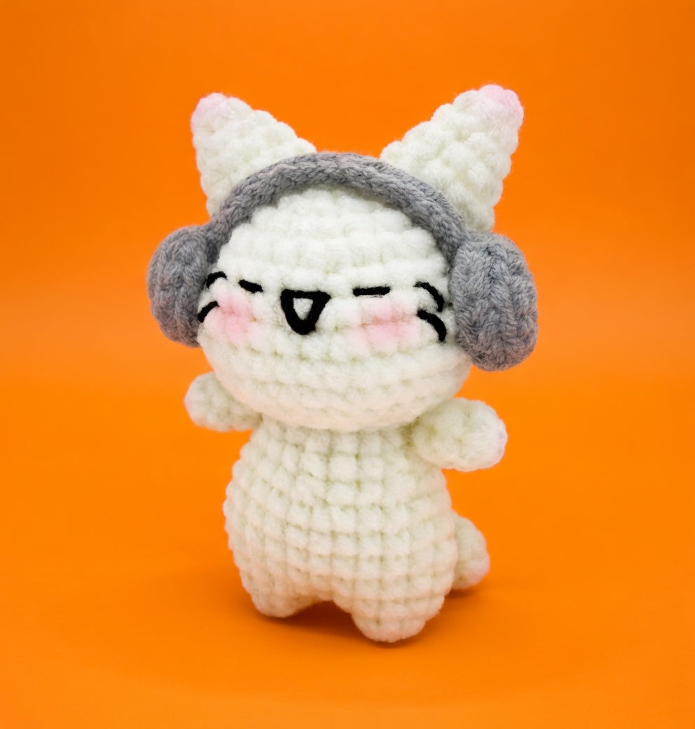 Headphone Kitten Amigurumi Crochet Kit